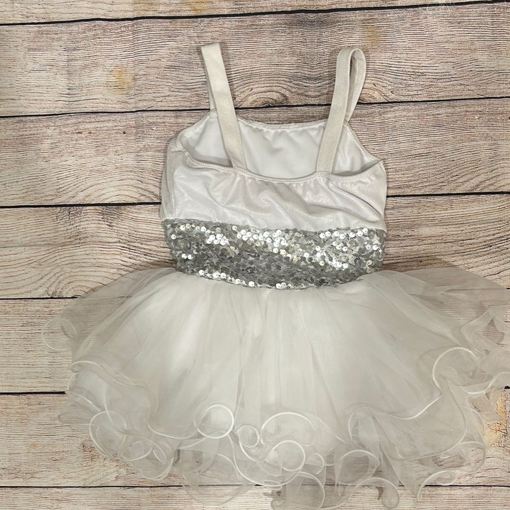 Sequin Tulle Dress - White and Silver - Picture 6 of 7